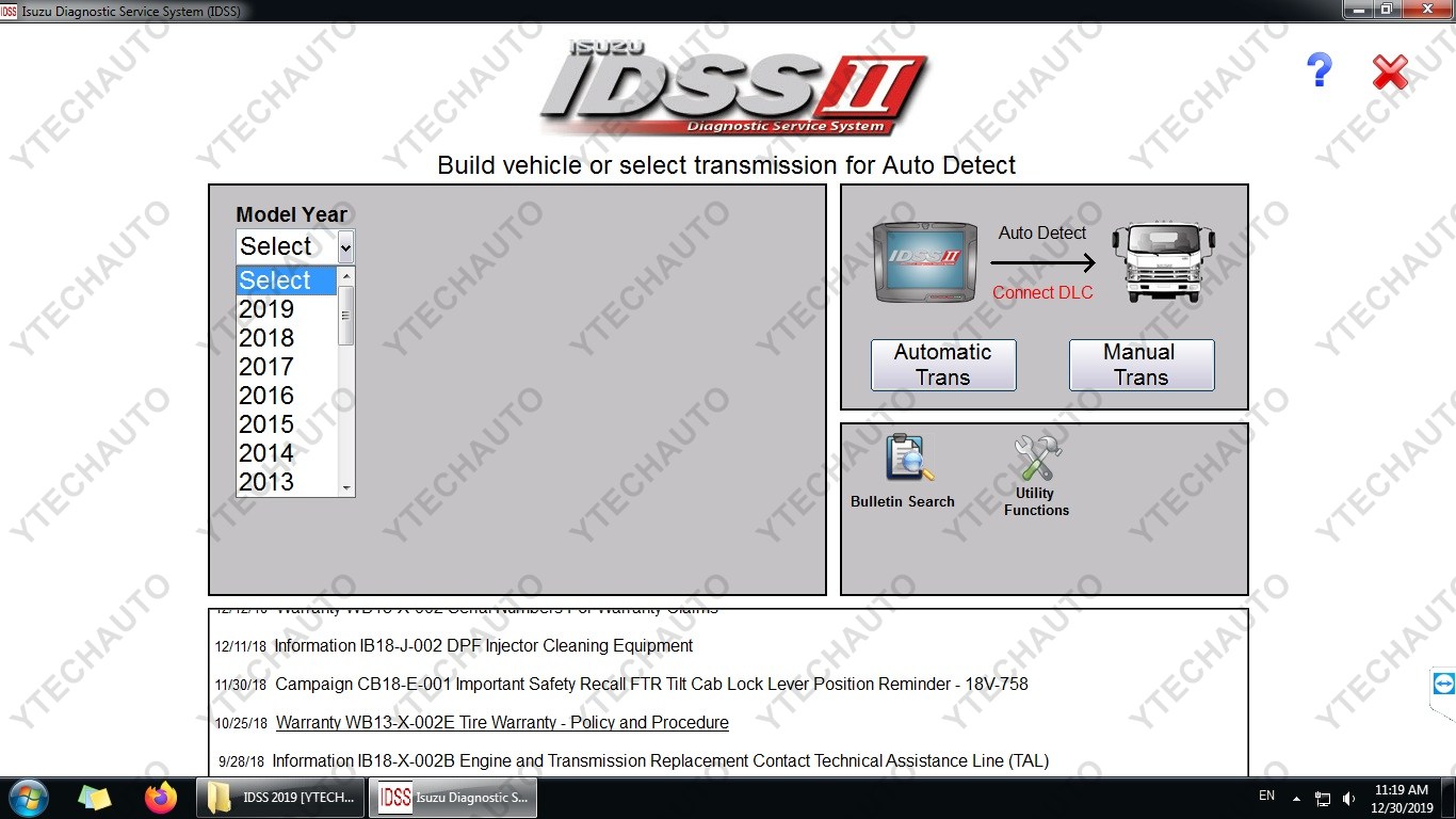 isuzu idss not comunicating with nexiq usb 2